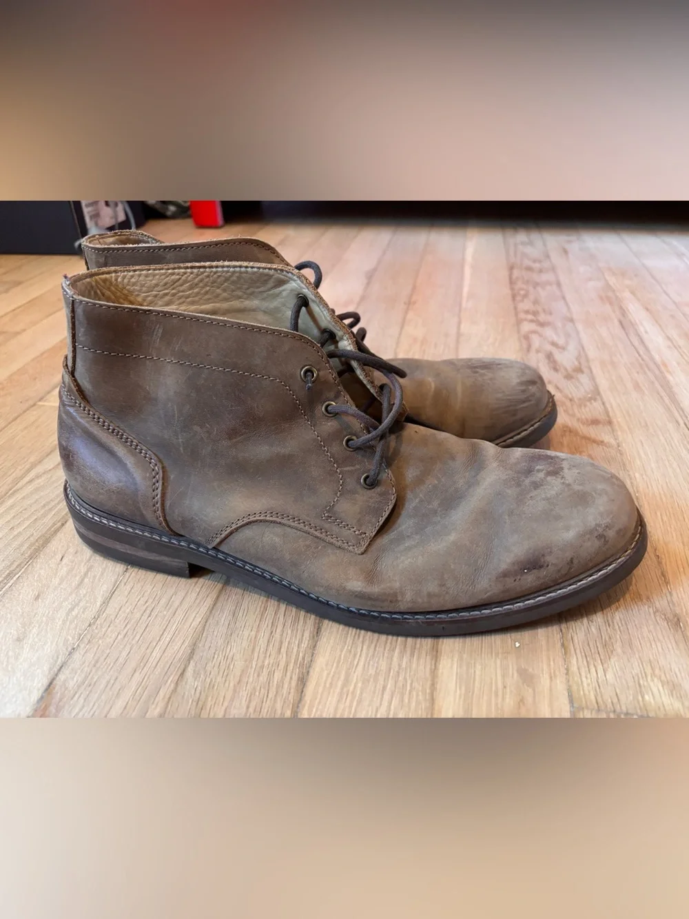 Loake Gilchin Brown Distressed Leather Chukka Boots Men’s EU 45 US 11-11.5